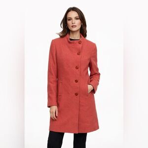 TALBOTS Women’s Vintage Wool Pink Rose Floral Lined Coat Size M/L